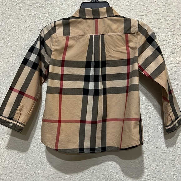 Authentic Burberry Check long sleeve button down shirt size 2Y - Picture 5 of 7